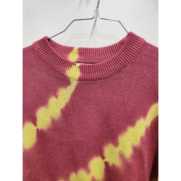 Urban Outfitters Womens BOHO Hippie Sweater Size XS Pink Yellow Tie Dye Pullover - Picture 2 of 8